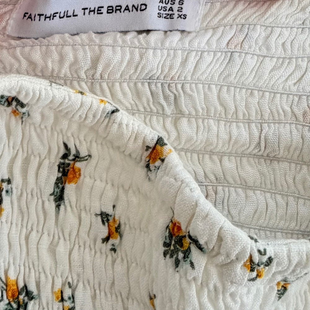 Faithfull The Brand Gianna Midi Dress Floral Cottagecore Puff Sleeve XS - Picture 6 of 15
